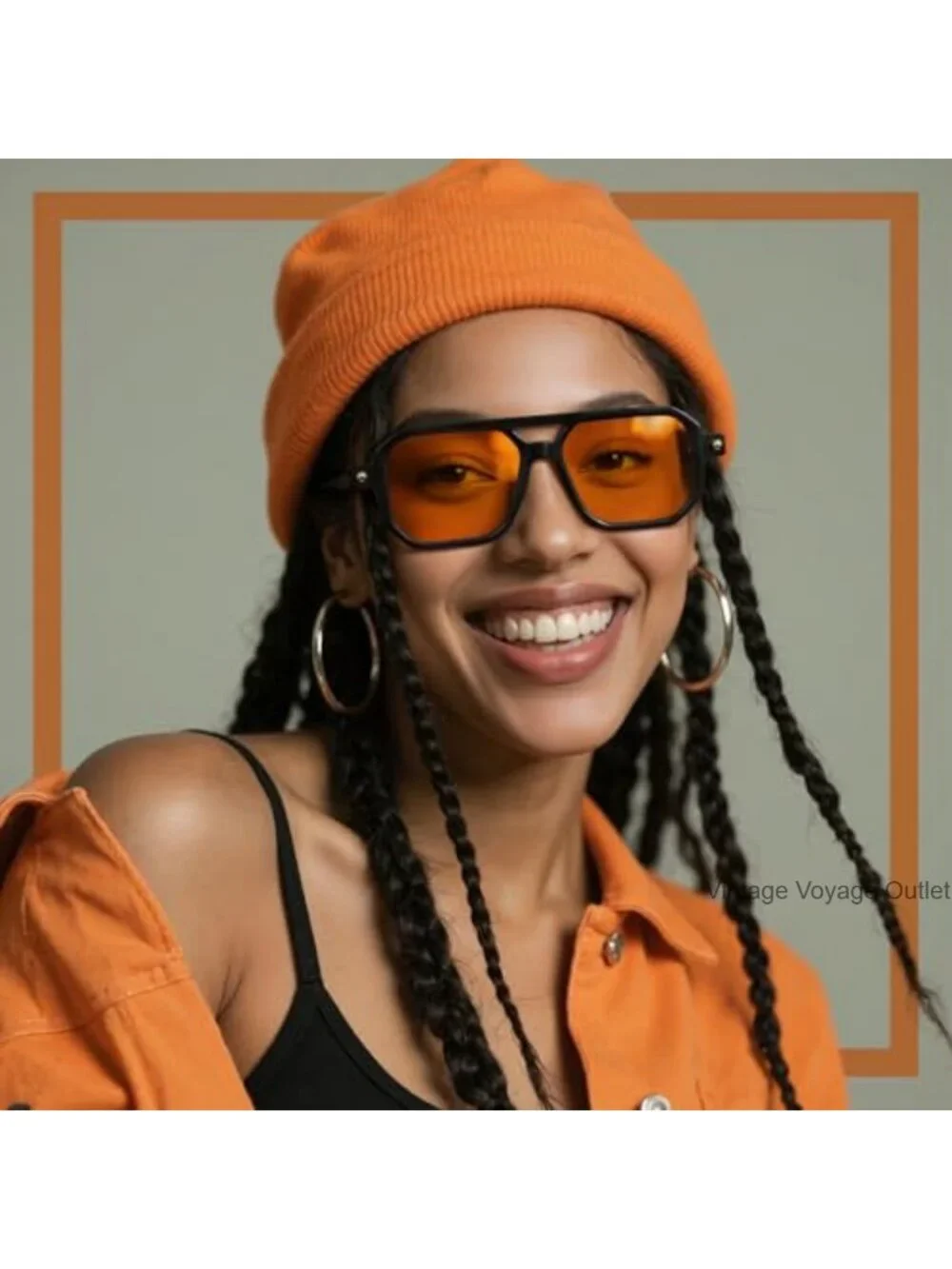 Retro Aviator Sunglasses with UV400 Protection - Unisex Square Frame Shades